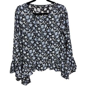 Harlowe & Graham Asymmetrical Ruffle Hem‎ Blouse Top M
